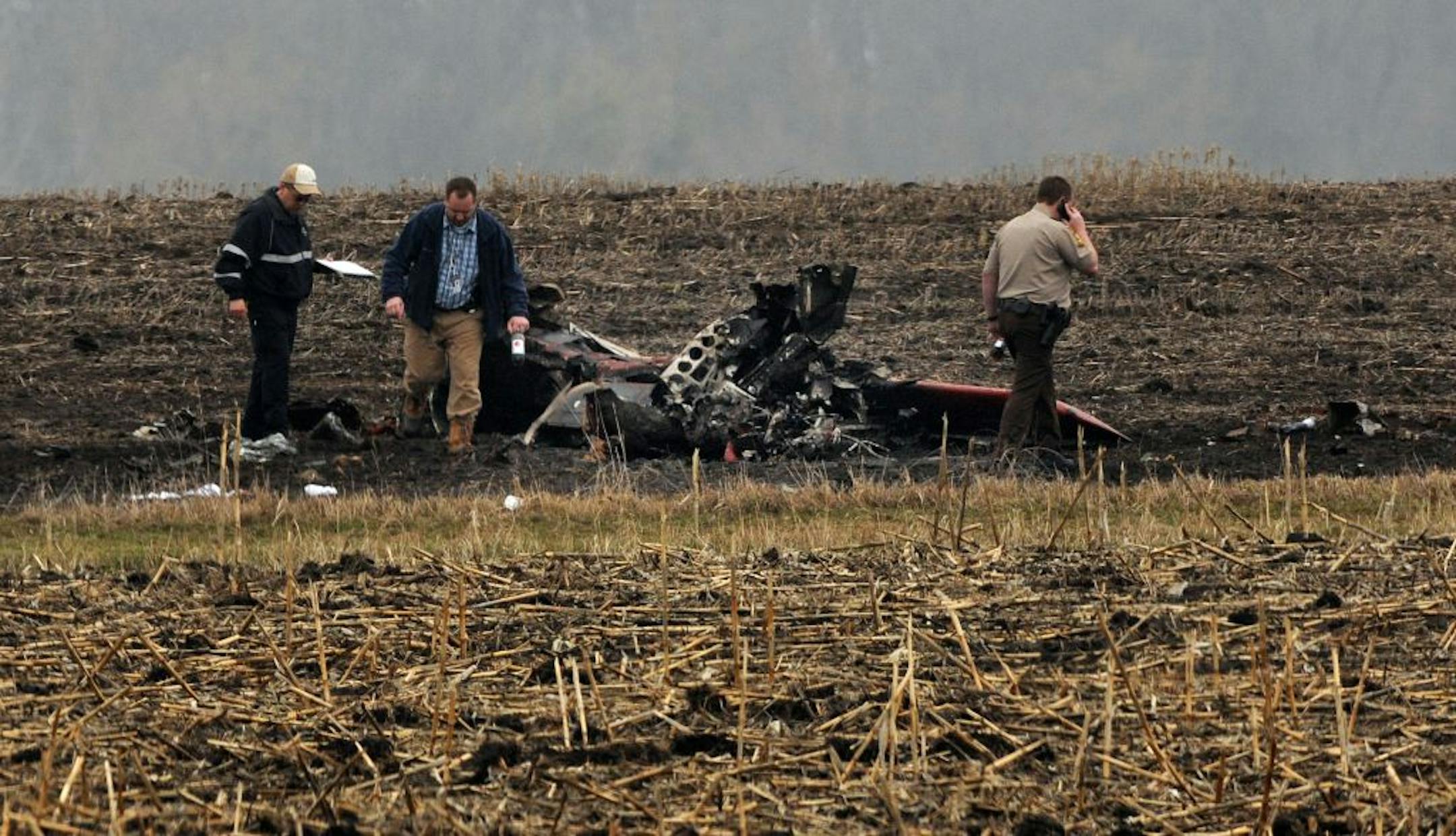 A light plane carrying three people crashed Wednesday in Glencoe, Minn., at the intersection of Falcoln Ave and 150th St.