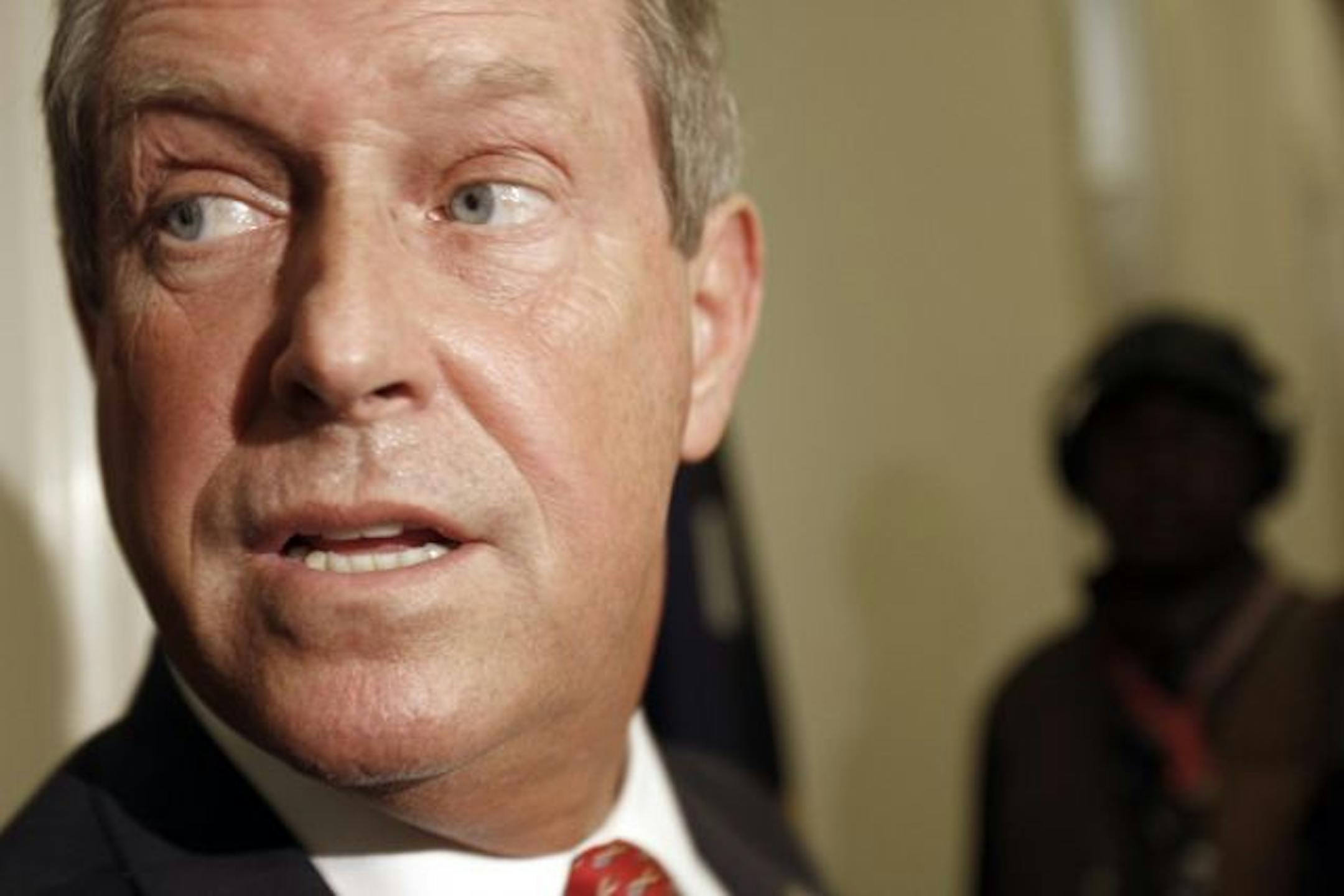 Rep. Joe Wilson, R-S.C. speaks to reporters outside of his office on Capitol Hill in Washington, Thursday, Sept. 10, 2009.