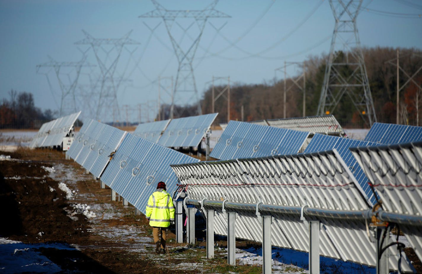 Xcel Energy switched on a " solar farm" in North Branch, Mn., in December 2016. Photo: brian.peterson@startribune.com