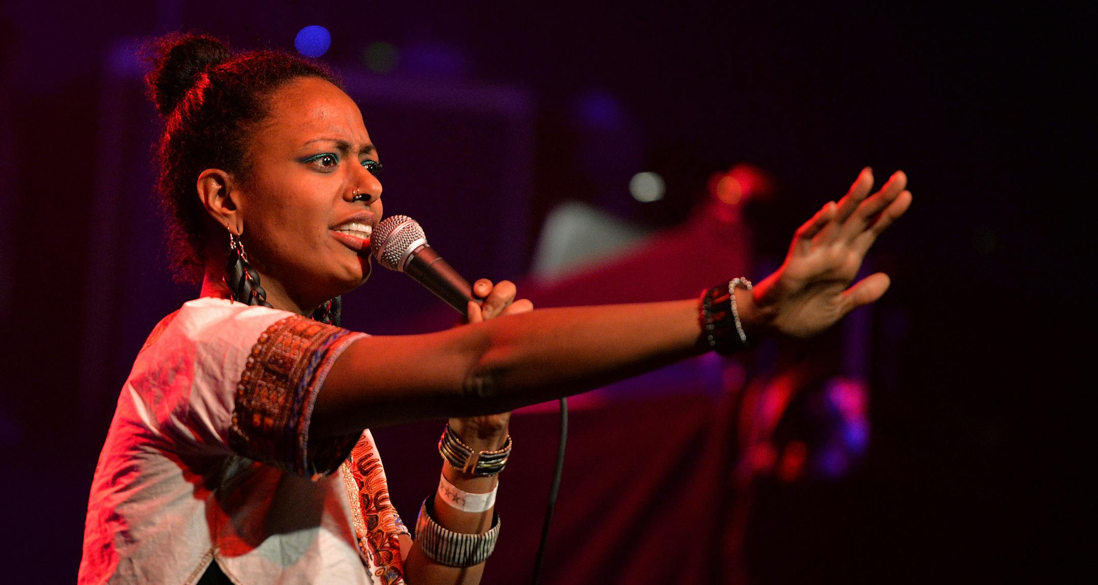 Gospel Machine's Jayanthi Kyle, performs Saturday night during the second half of the Current's eleventh birthday bash at First Avenue's main room. ] (SPECIAL TO THE STAR TRIBUNE/BRE McGEE) **Jayanthi Kyle, Gospel Machine