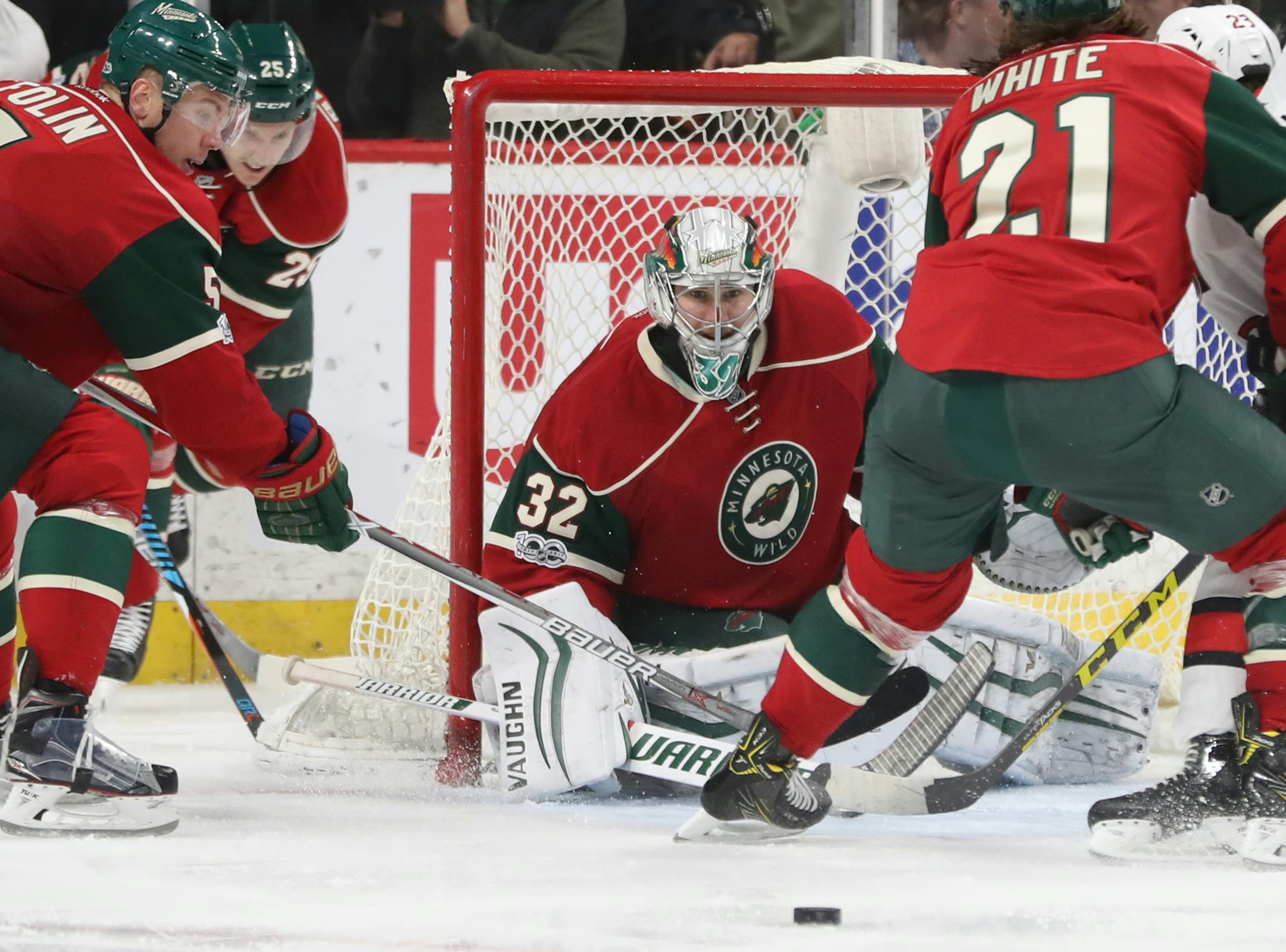 Wild Goalie Alex Stalock(32) allowed one goal in his first game.]At the Xcel Energy Center in a game between the Wild and Ottawa.Richard Tsong-Taatarii/richard.tsong-taatarii@startribune.com