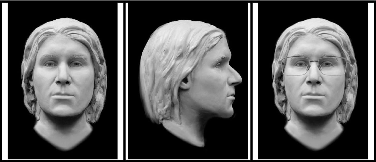 The Hennepin County Medical Examiner released facial reconstruction images of a "John Doe" who was found inside a utility shed near downtown Rosemount in September 2014.