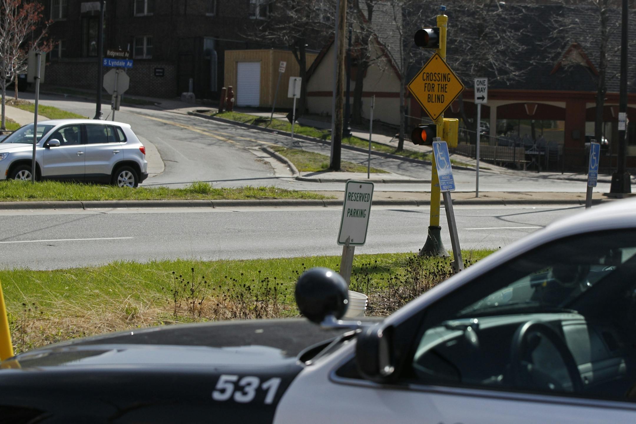 On the median of Lyndale Avenue S. near the intersection of Franklin Avenue W. in Minneapolis, a police officer shot and wounded a man who was threatening an officer with a knife around 9 a.m. this morning.