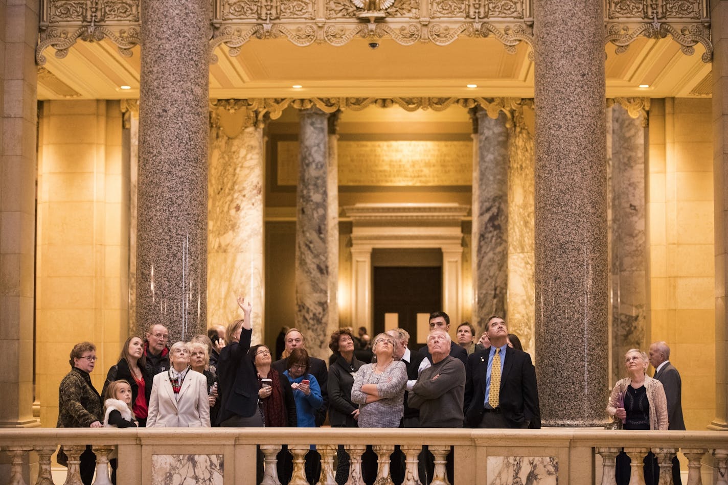 A tour group checks out the renovated rotunda.