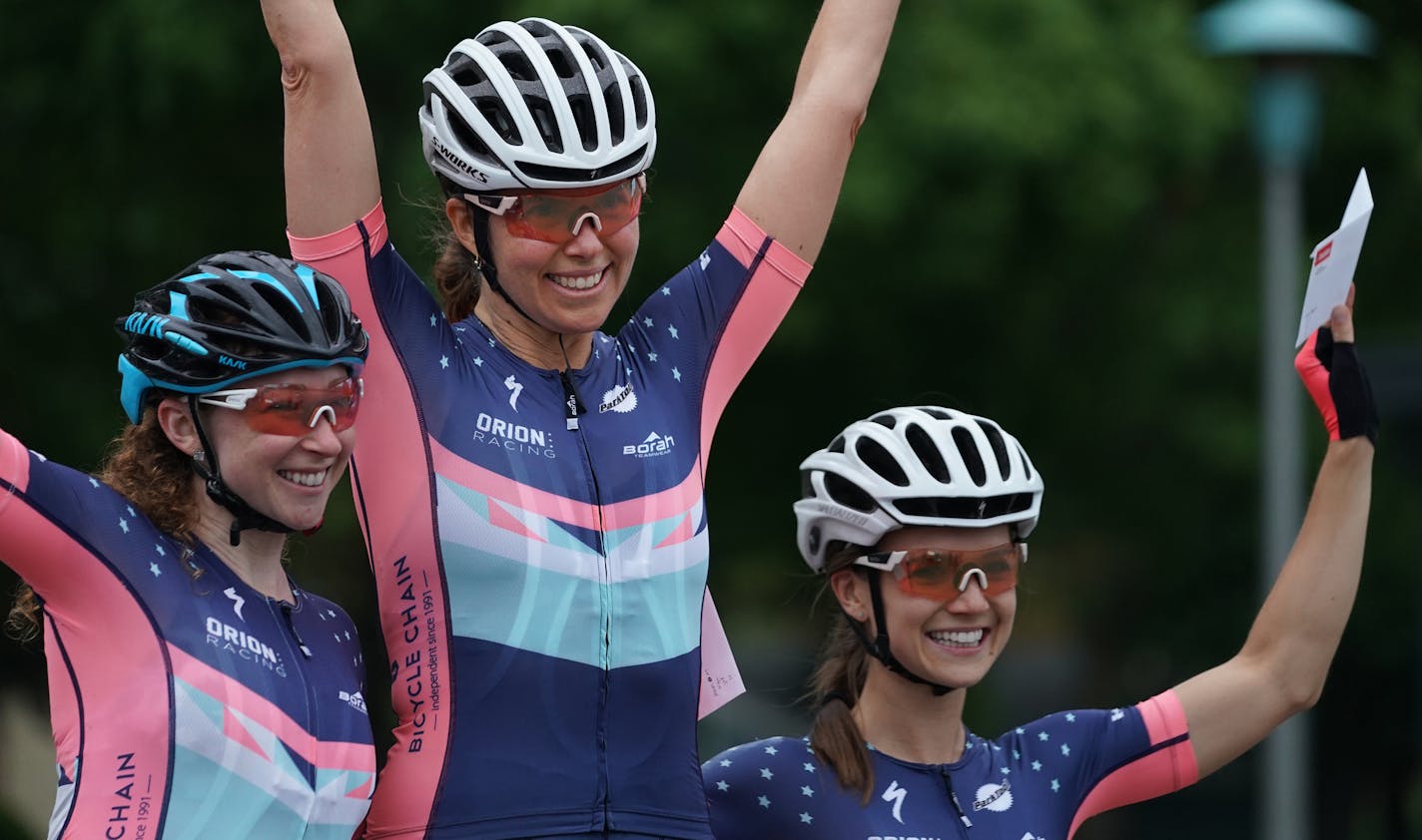 Carol Seipp(center) took first place while Gabrielle Russell took second(left) and Carlyn Jackson took third(right).] Once a week, part of the State Fairgrounds is turned over to bike racing. Some are skilled riders, while others are happy to be slow and be the first ones to race. We get a feel for the race scene, who's there, and what's the motivationRICHARD TSONG-TAATARII &#xa5; richard.tsong-taatarii@startribune.com