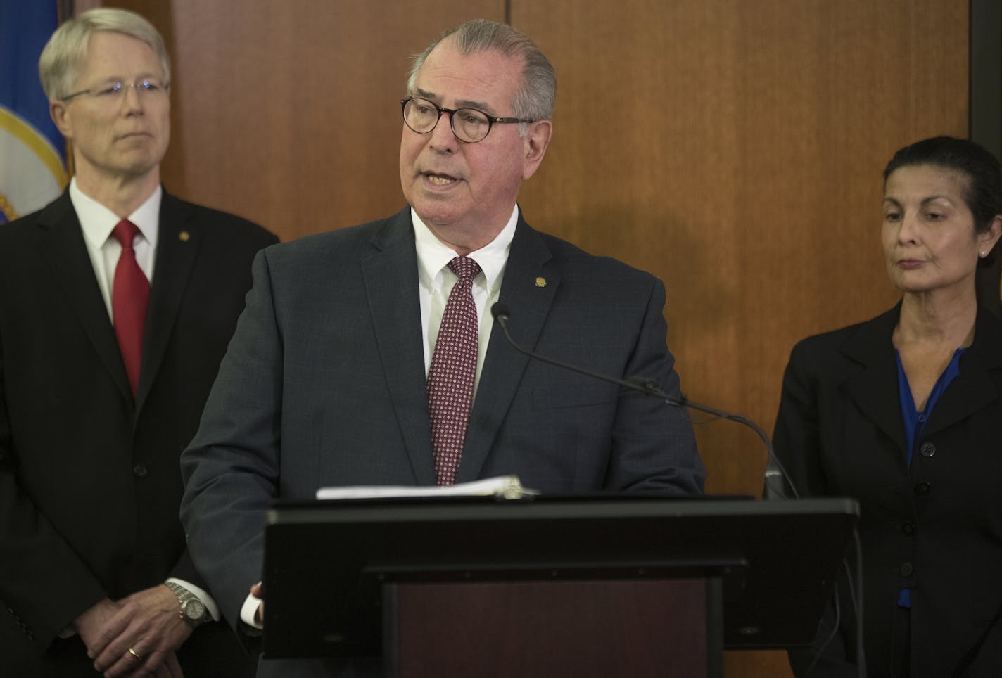 Hennepin County Attorney Mike Freeman described the charges against Minneapolis police officer Mohamed Noor in the shooting death of Justin Ruszczyk Damond on Tuesday.