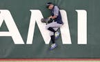 Ichiro Suzuki of the Seattle Mariners jumps during his team's practice at Tokyo Dome in Tokyo Saturday, March 16, 2019. Ichiro is back in his native J
