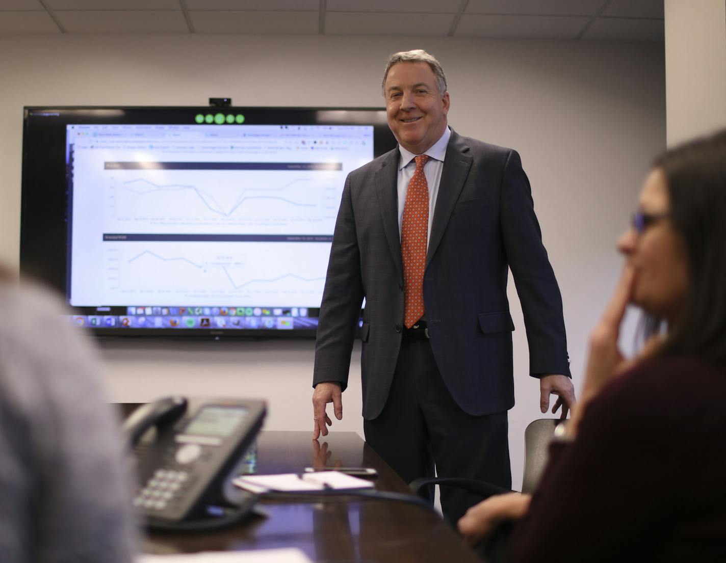 Greg Mason, photographed in the midst of a meeting among the company's digital team in the Edina Realty headquarters in Edina Tuesday afternoon. ] JEFF WHEELER &#xef; jeff.wheeler@startribune.com Greg Mason, president and chief executive officer of Edina Realty Home Services, led Edina Realty's effort to create a web site that works across all platforms. He was photographed in the Edina Realty headquarters in Edina Tuesday afternoon, December 6, 2016.