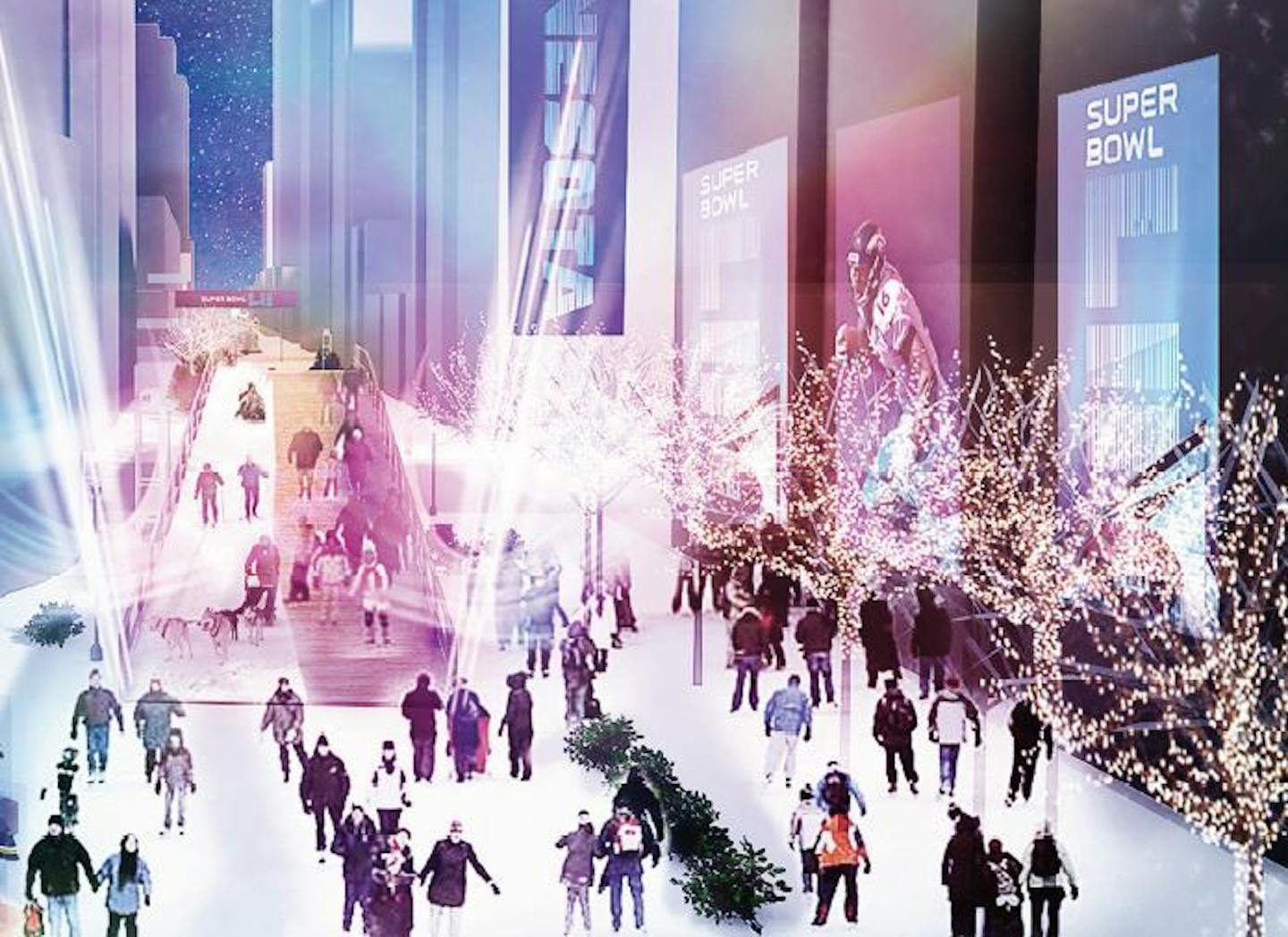 The 200-foot American Birkebeiner International Bridge will come to downtown Minneapolis during the 10 day Super Bowl Live event on Nicollet Mall.