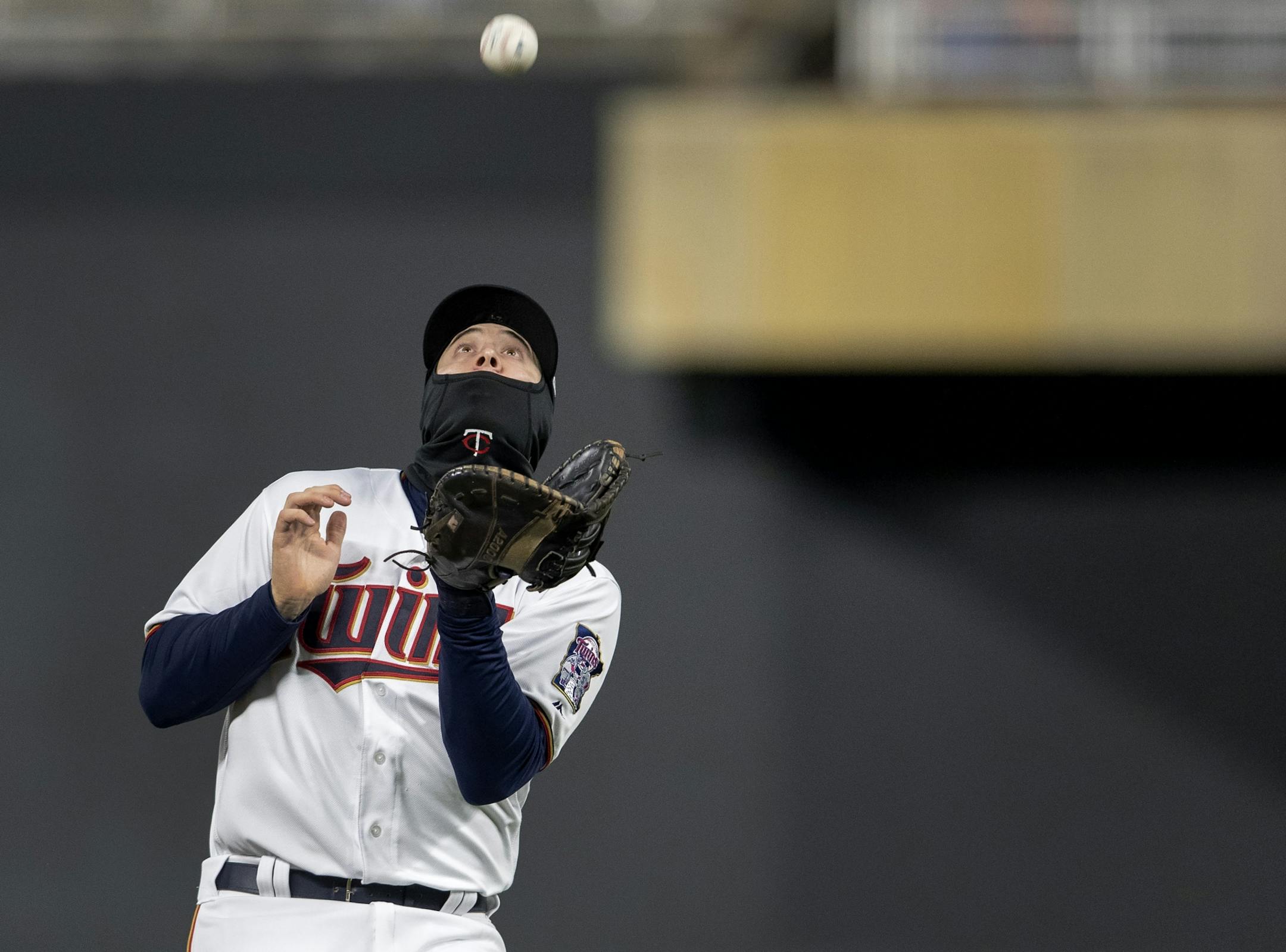 Minnesota Twins first baseman C.J. Cron caught a popup in the sixth inning.