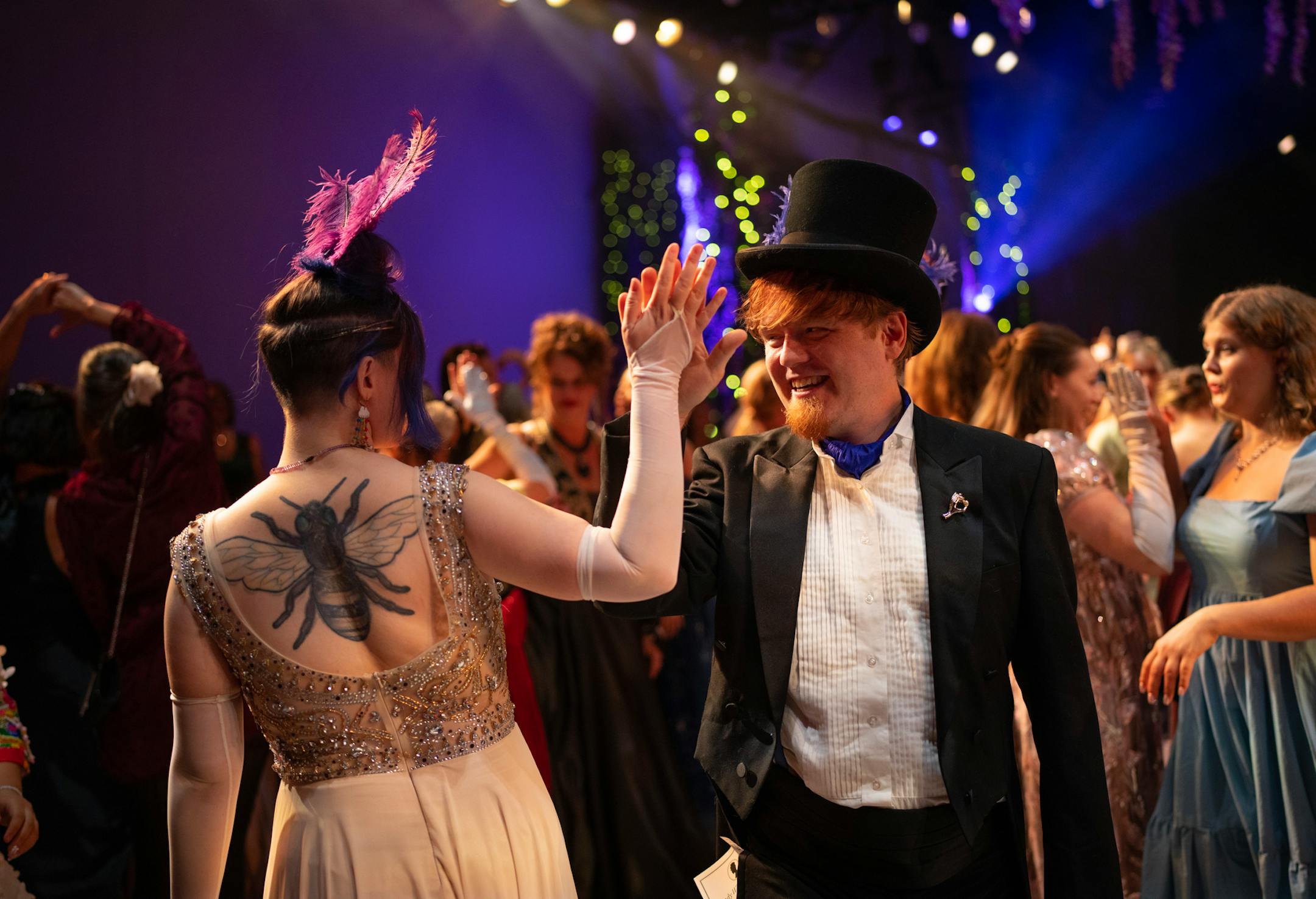 Amanda Ruper and Caleb Jensen danced together on opening night of The Queen's Ball: A Bridgerton Experience.