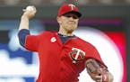 Minnesota Twins pitcher Tyler Duffey throws against the Cleveland Indians during the first inning of a baseball game Friday, Sept. 9, 2016, in Minneap