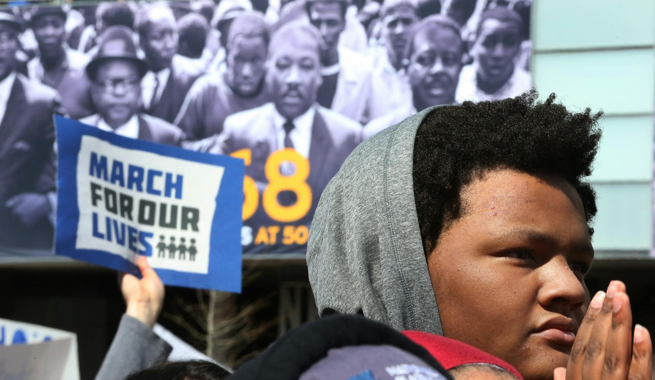 Damon Brown of North High School joined other Minnesota students at the March for Our Lives rally Saturday, March 24, 2018, in Washington, D.C.
