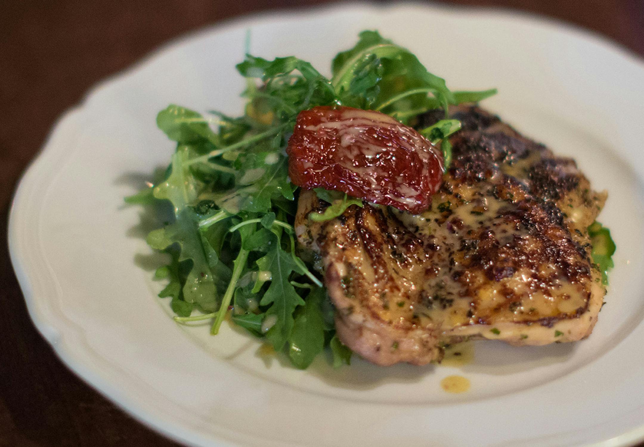 Kate Previte Chicken Paillard with Arugula Salad. ORG XMIT: tms20140508142836