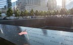 The names of Sept. 11 victims are seen at the memorial plaza at the World Trade Center site in New York City.