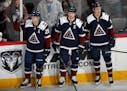 Colorado has the NHL’s most potent line in, from left, center Nathan MacKinnon and wingers Gabe Landeskog and Mikko Rantanen.