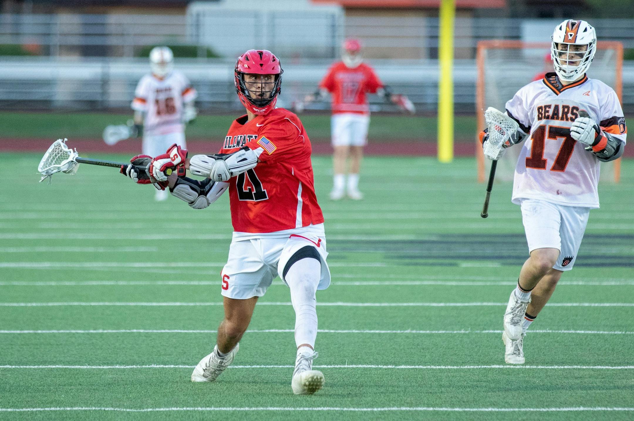 Stillwater's Mason Green (21) High School Boy's Lacrosse
White Bear Lake vs Stillwater Ponies White Bear Lake HS/White Bear Lake, Minnesota
5/7/18
Photo by Jeff Lawler, SportsEngine