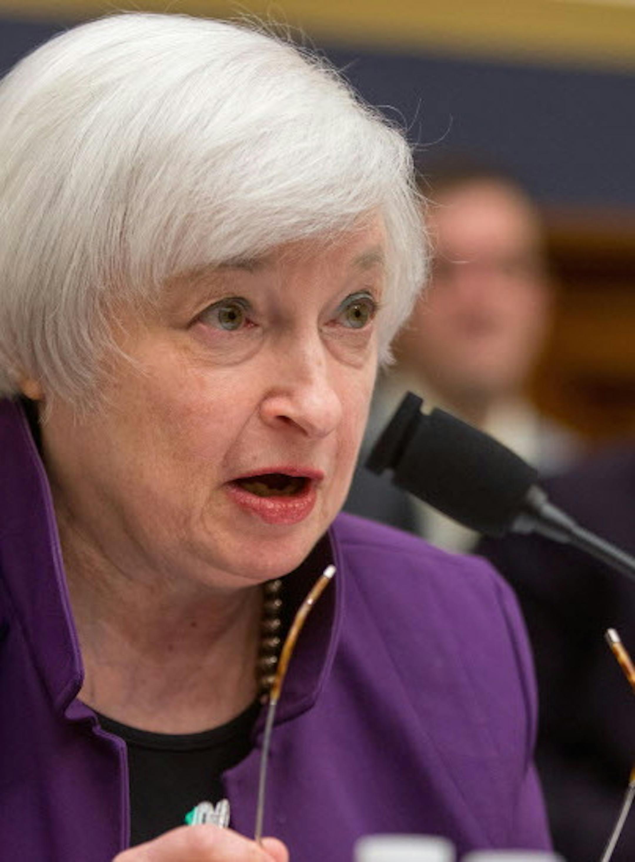 Federal Reserve Chair Janet Yellen testifies on Capitol Hill in Washington, Wednesday, Nov. 4, 2015, before the House Financial Services Committee hearing on banking supervision and regulation. Yellen said Wednesday that the Fed has not made a decision yet on whether to raise a key interest rate in December. She said the move will depend on how the economy performs between now and the Dec. 15-16 meeting. (AP Photo/Andrew Harnik)