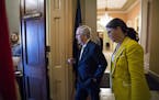 Senate Majority Leader Mitch McConnell (R-Ky.) walks off the Senate floor and to his office after speaking about the Senate Republican healthcare bill