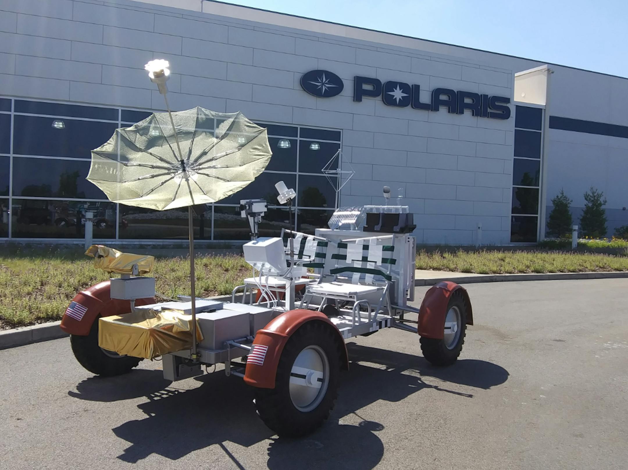Polaris, working with members from the original LRV crew and a NASA astronaut, produced a Lunar Rover replica for the 50th anniversary of the moon landing.