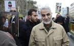 FILE - In this Thursday, Feb. 11, 2016, file photo, Qassem Soleimani, commander of Iran's Quds Force, attends an annual rally commemorating the annive