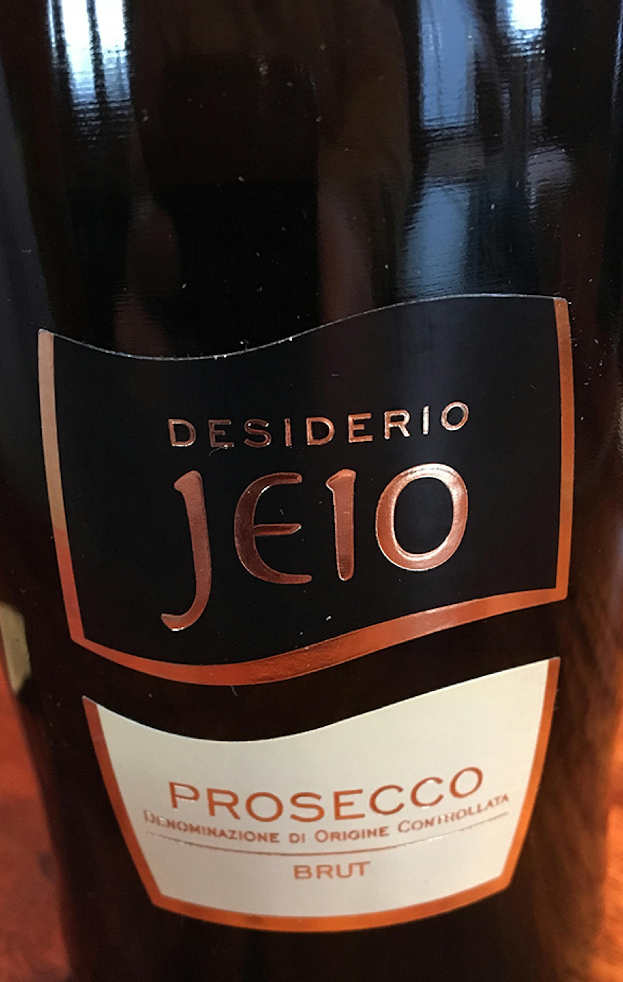 Desiderio Jeio prosecco Brut for wine of the week 1/8/17