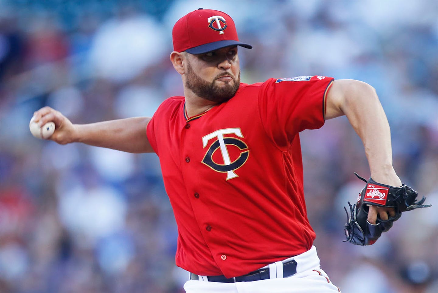 Minnesota Twins pitcher Ricky Nolasco throws against the Chicago White Sox during the first inning of a baseball game Friday, July 29, 2016, in Minneapolis.