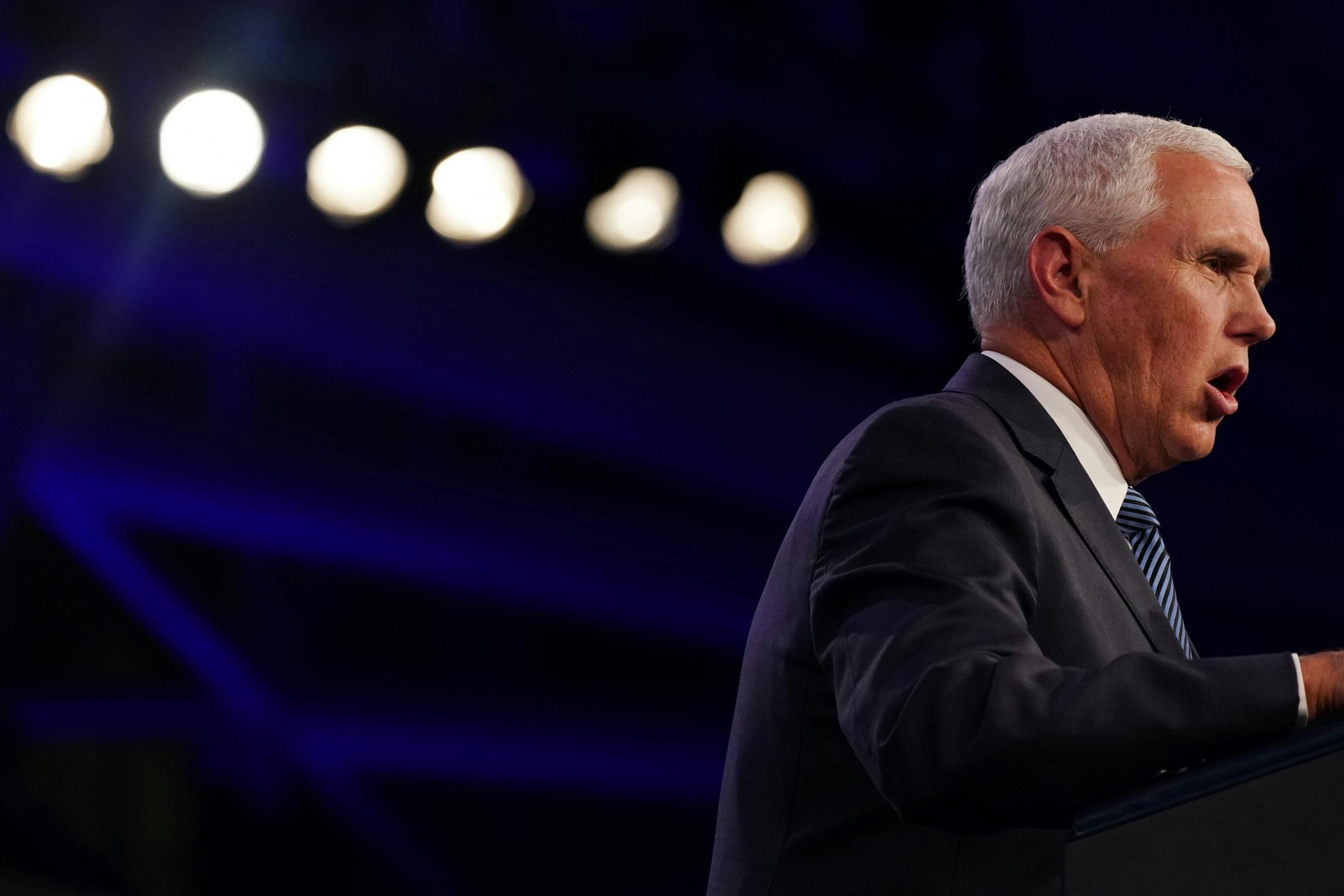 Vice President Mike Pence greeted attendees of the American Legion National Convention before speaking Thursday.