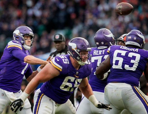 Vikings QB Case Keenum has been put in position to succeed, thanks to the play of the revamped offensive line. A former weak point is now a team stren