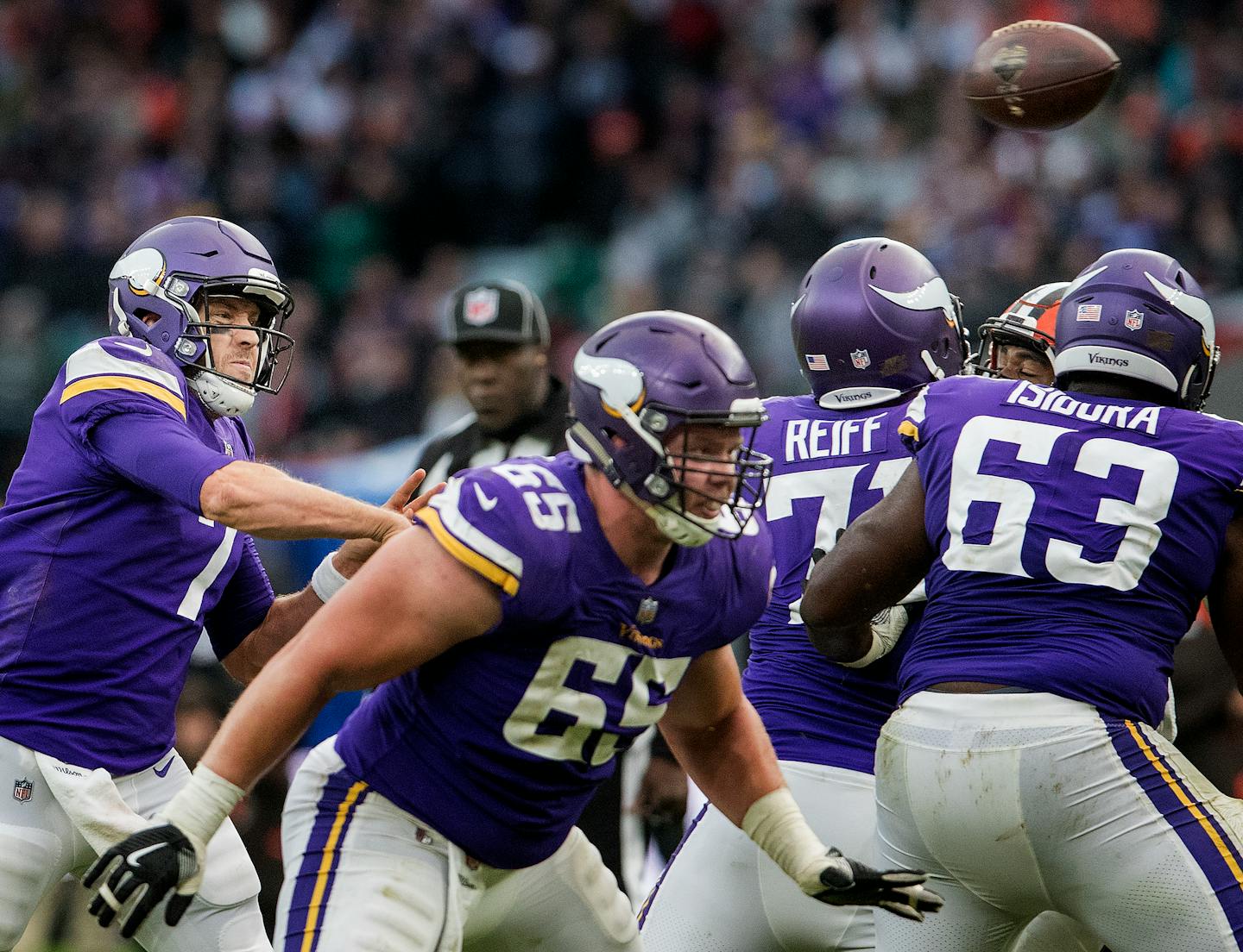 Vikings QB Case Keenum has been put in position to succeed, thanks to the play of the revamped offensive line. A former weak point is now a team strength.