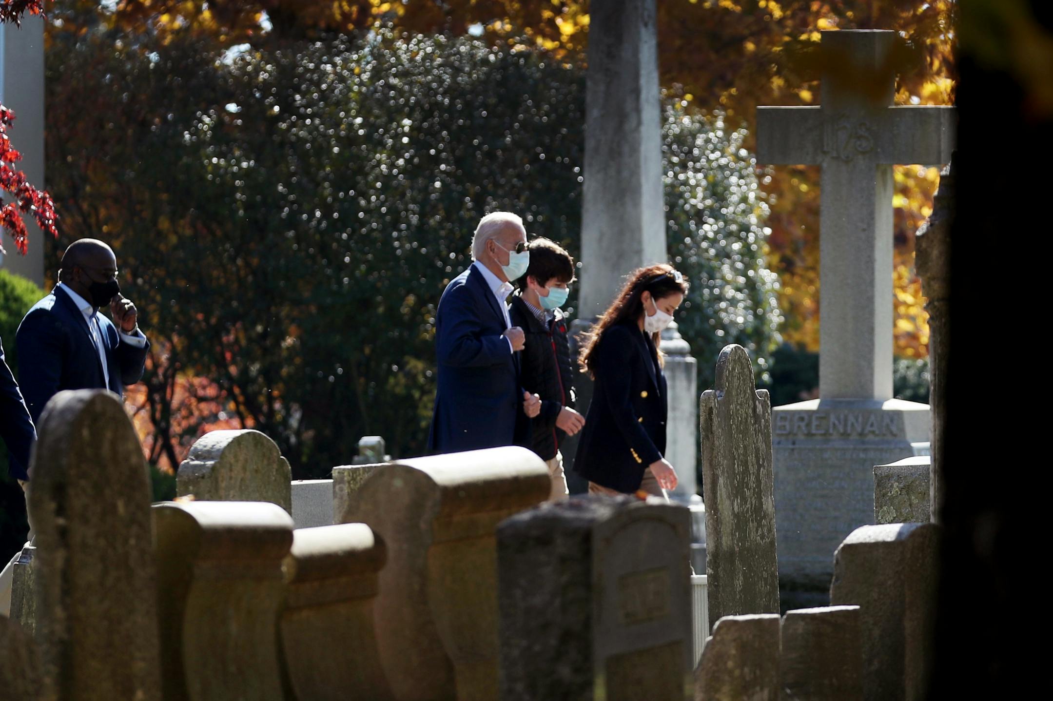 President-elect Joe Biden arrived at St. Joseph on the Brandywine Roman Catholic Church for Sunday mass on Nov. 8, 2020 in Wilmington, Delaware.