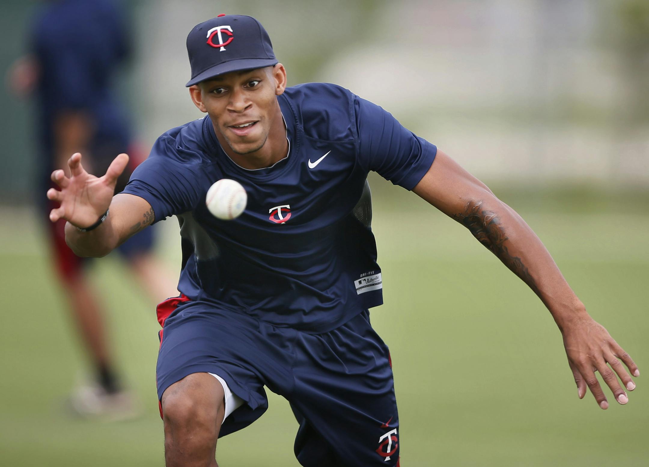 Future Twins Byron Buxton has been relegated to remedial drills in Fort Myers, Fla., most of this season. He hasn&#x2019;t been able to wear a fielding glove on his healing left wrist.