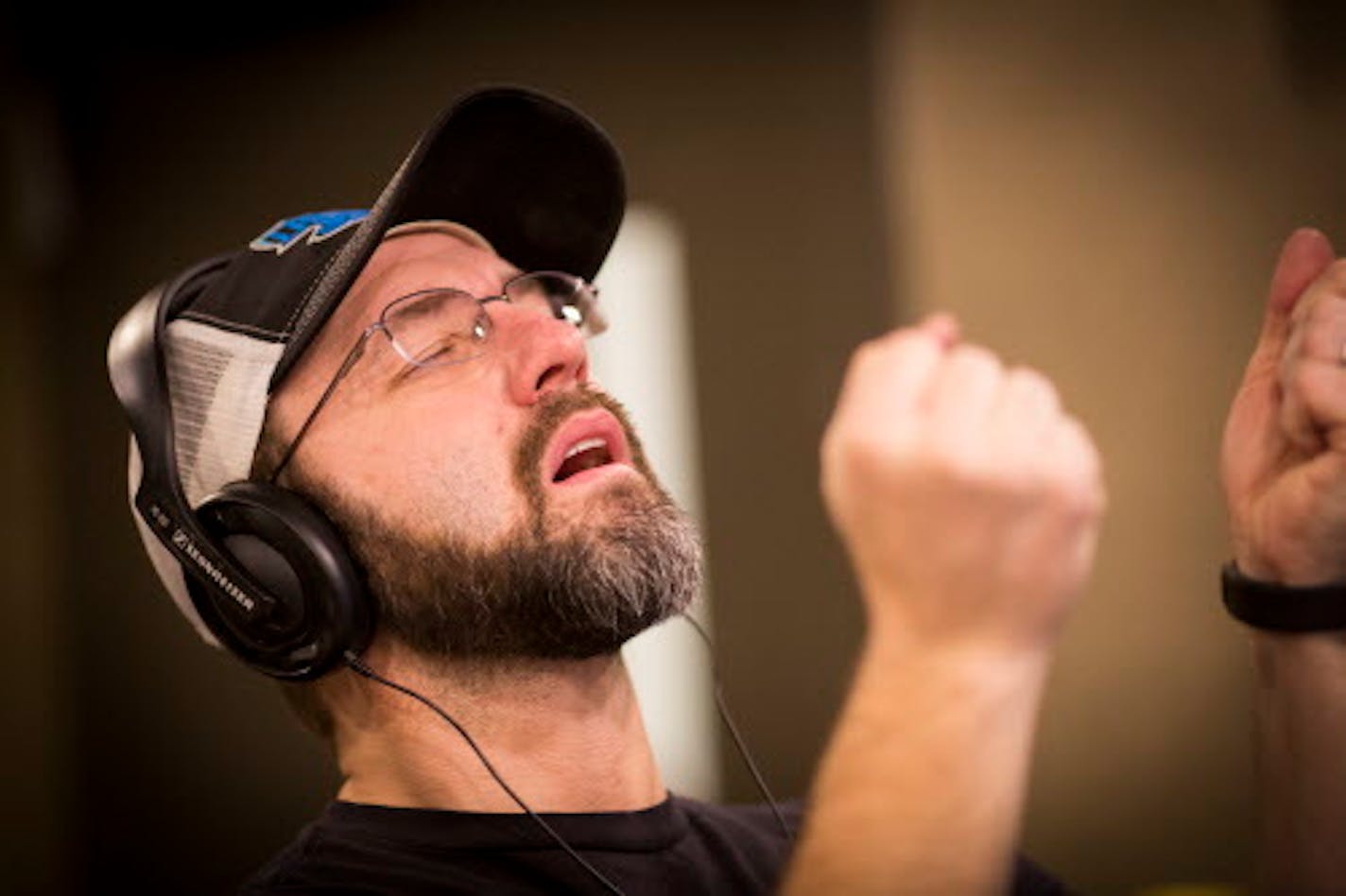 Chris Hawkey struggled to come up with an answer during a game between the DJs on the radio during the early morning show at KFAN's studio in December .