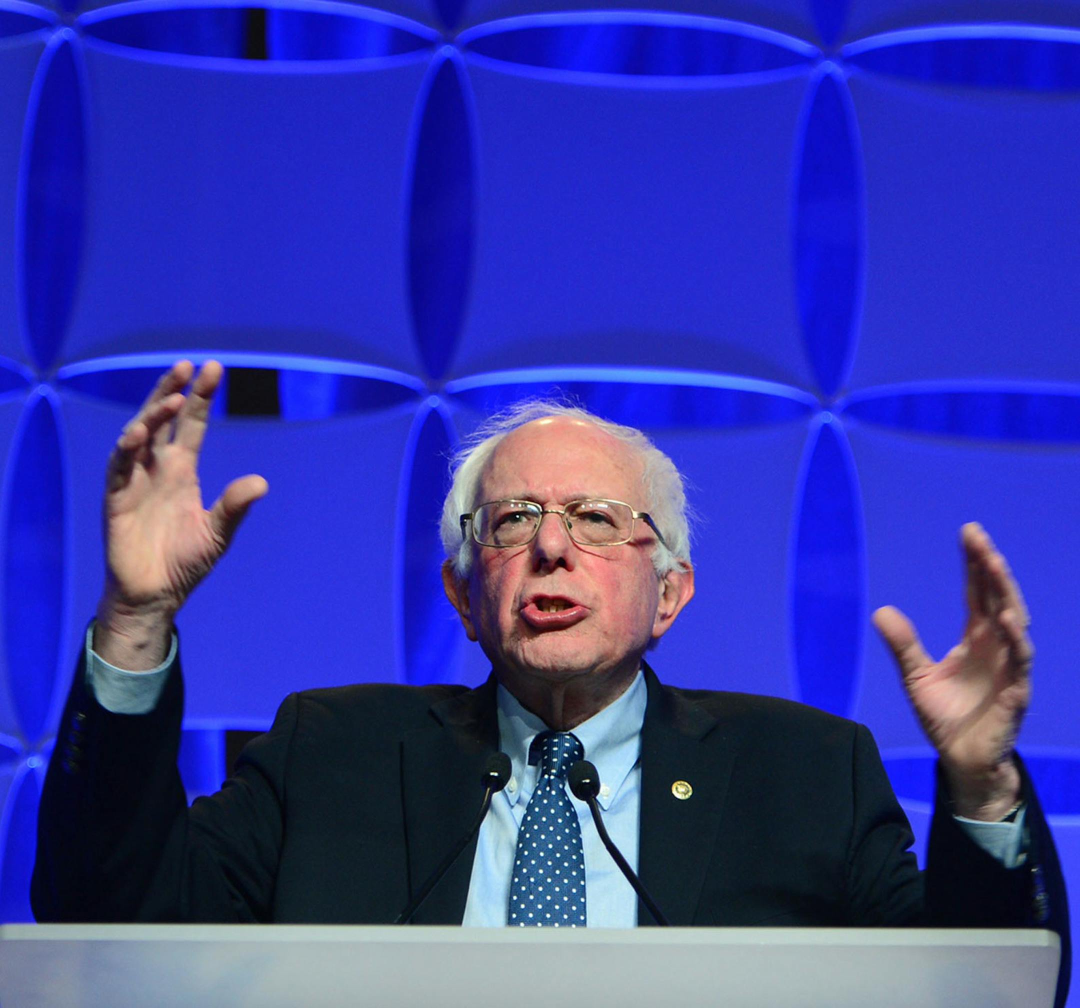 U.S. Sen. Bernie Sanders spoke at the 5th annual Humphrey-Mondale Dinner at the River Center in St. Paul.