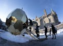 A golden, mirrored, 15-foot-tall egg is on display at the American Swedish Institute. It's a sculpture -- but it's also a functioning sauna. Swedish a