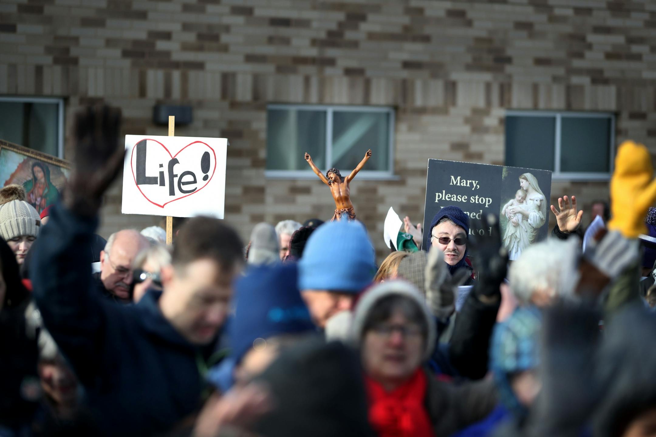 Supporters of Pro-Life Action Ministries prayed.
