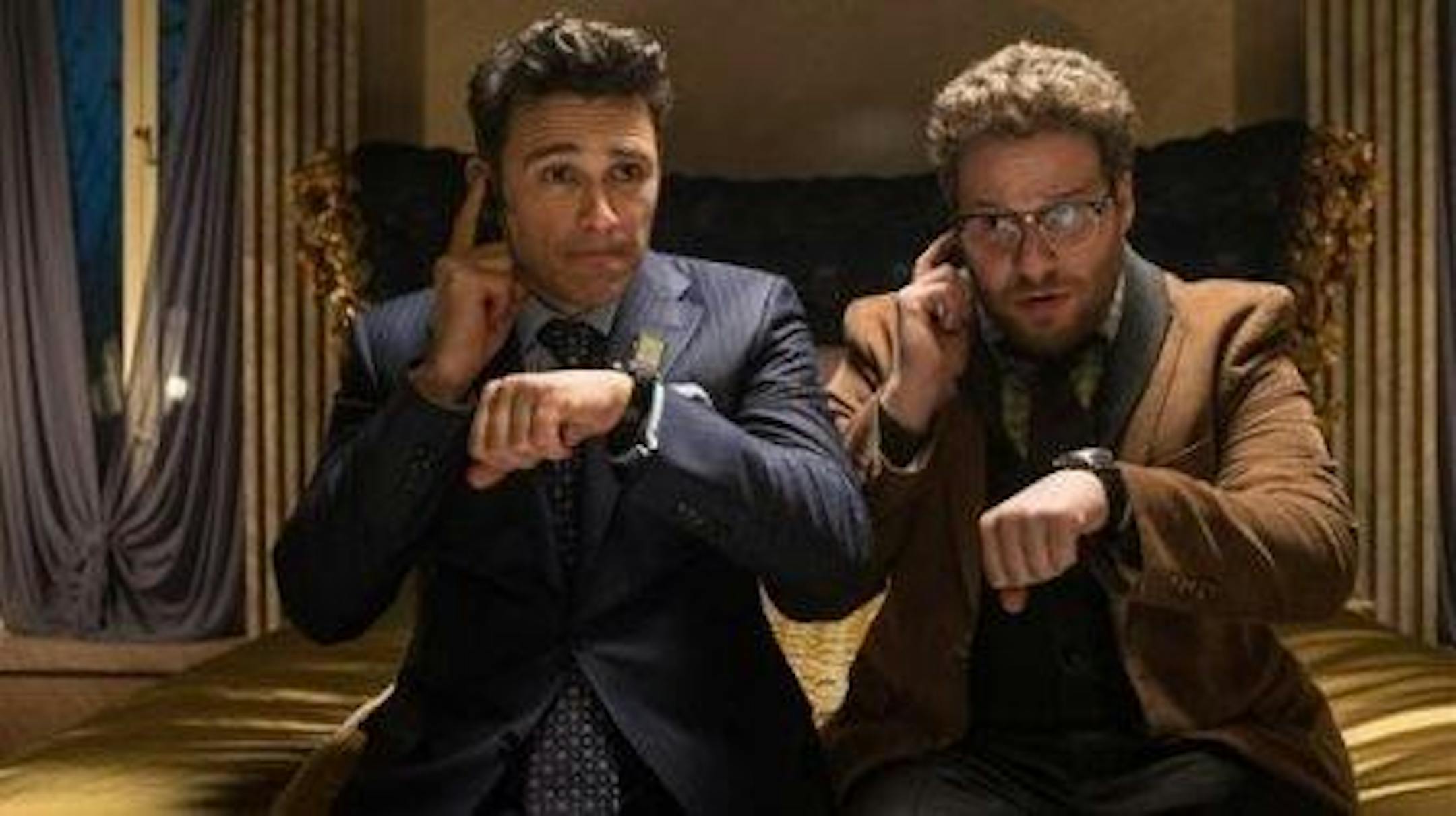 James Franco and Seth Rogen in 'The Interview.' Sony Pictures Wednesday announced the film wil not be released. Ed Araquel/AP