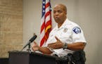 Minneapolis Police Chief Medaria Arradondo spoke about the use of body cameras at a news conference Monday.