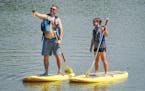 With their kids out of town and temperatures in the 90's, James and Jen Eichenberger went paddle boarding and commemorated their "paddle board date da