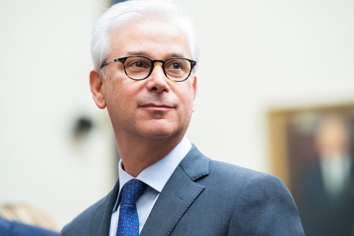 UNITED STATES - MARCH 10: Charles W. Scharf, CEO of Wells Fargo, arrives to testify during the House Financial Services Committee hearing titled Holding Wells Fargo Accountable: CEO Perspectives on Next Steps for the Bank that Broke Americas Trust, in Rayburn Building on Tuesday, March 10, 2020. (Tom Williams/CQ-Roll Call, Inc via Getty Images/TNS) ORG XMIT: 1601175