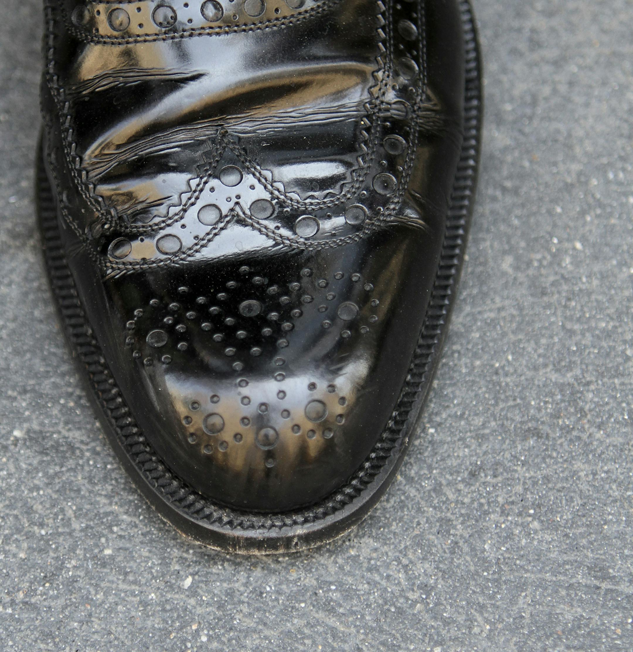 Alejandro Ingelmo wore a pair of wingtip shoes he designed.
