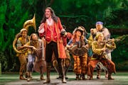 Cody Garcia plays Captain Hook as a fop and a dandy in Larissa FastHorse’s revised version of “Peter Pan” at St. Paul’s Ordway Center.