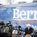 Democratic presidential candidate Sen. Bernie Sanders (I-Vt.) speaks to reporters after a campaign event at a UMBA Hall Underwood, Iowa, Jan. 19, 2016