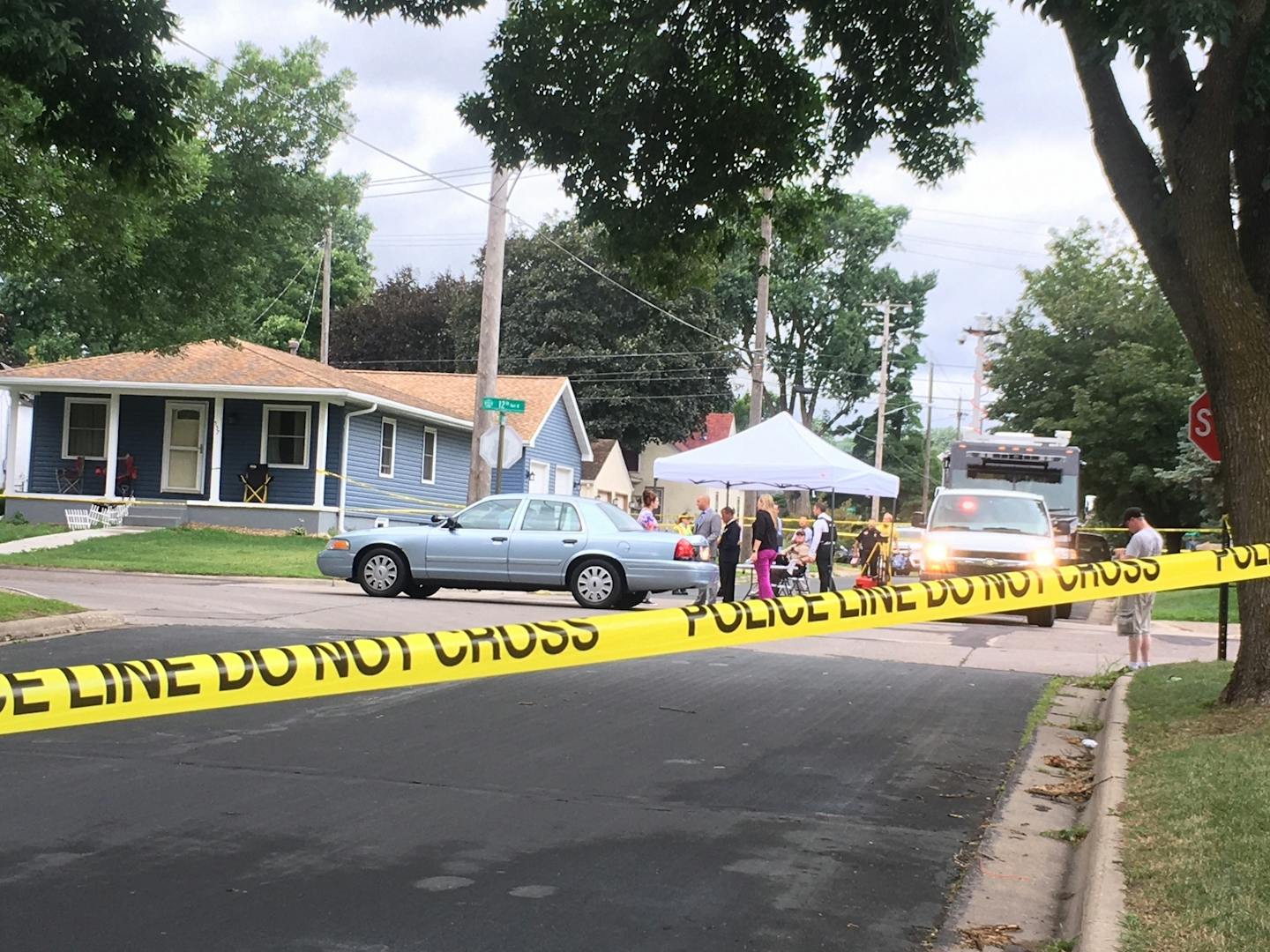 A South St. Paul police officer was shot amid gunfire Thursday afternoon in a residential neighborhood.