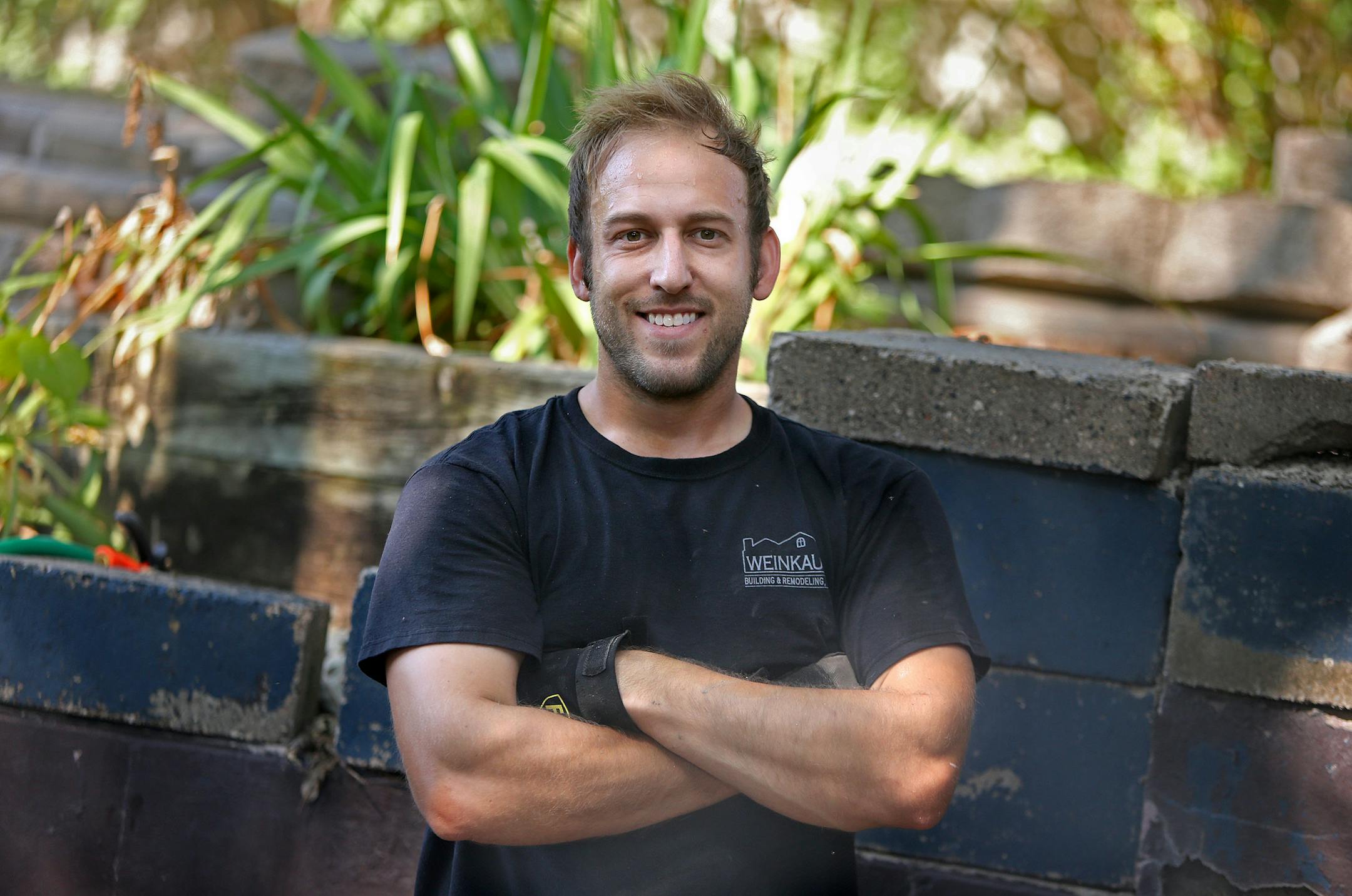 Zach Weinkauf, recently an independent contractor, worked on pouring concrete for posts of a deck, Thursday, August 22, 2013 in Monticello, MN. Even though the home market is rebounding in the Twin Cities and across the country, construction jobs remain stagnant. One explanation is that the recession shifted large numbers of construction workers into working for themselves.(ELIZABETH FLORES/STAR TRIBUNE) ELIZABETH FLORES • eflores@startribune.com