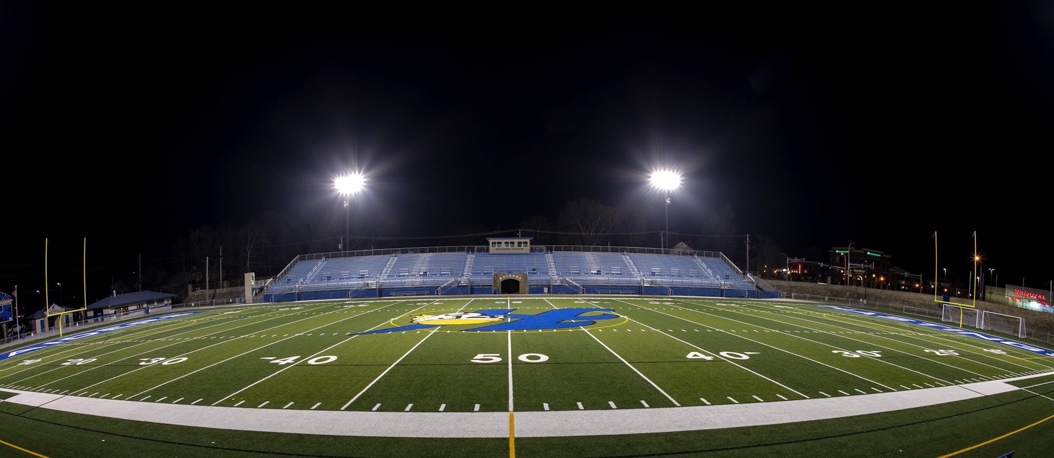 The lights were turned on at McNamara Stadium / Todd Field in Hastings, Minn. to honor kids not being able to attend school.