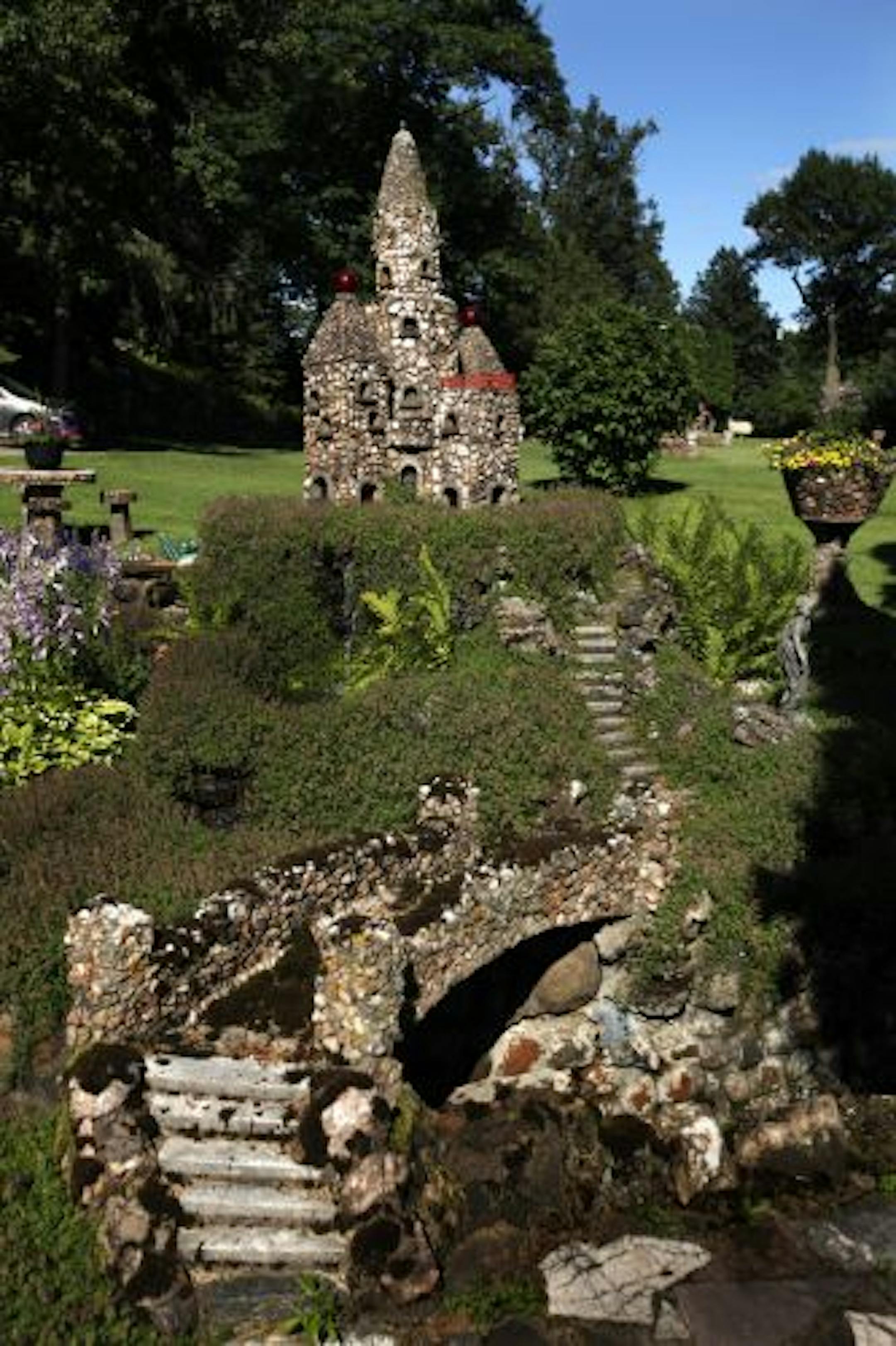 A favorite spot at Ak-Sar-Ben is the rock castle with rock bridge and moat.