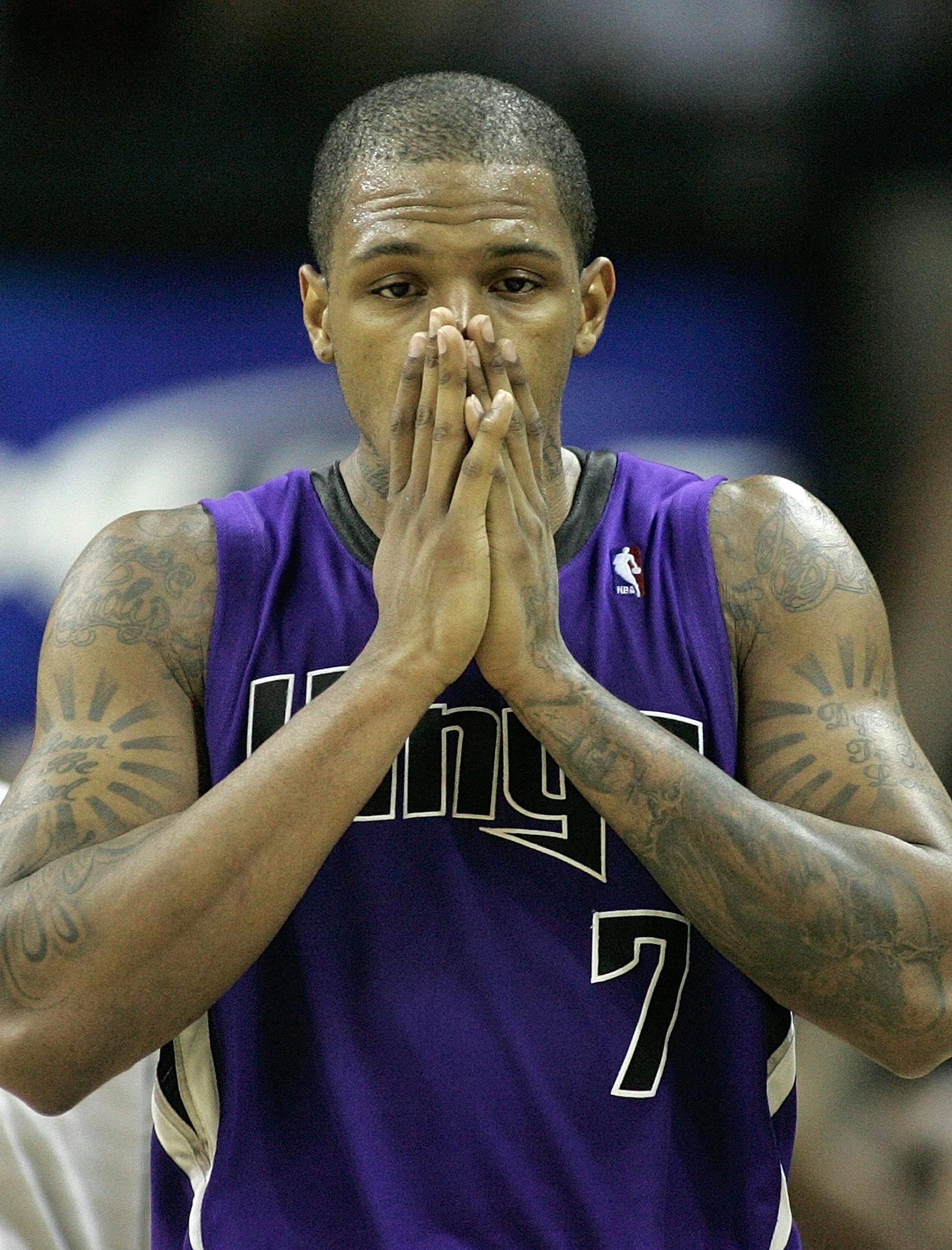 Sacramento Kings' Rashad McCants walks off the court after injuring his ankle during the second half of an NBA basketball game against the Charlotte Bobcats on Wednesday, March 18, 2009, in Charlotte, N.C. McCants had 30 points in their 104-88 loss. (AP Photo/Rick Havner)