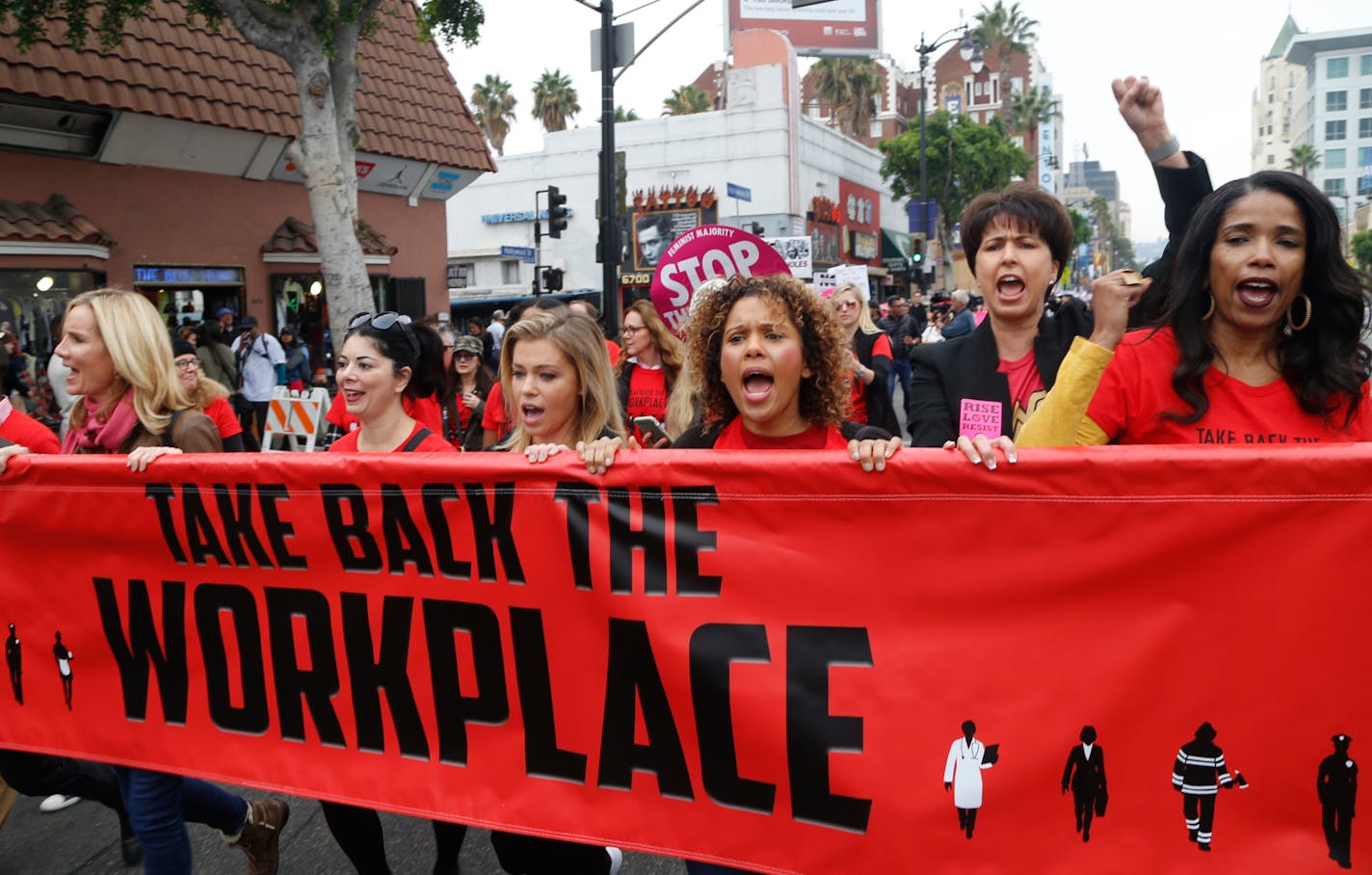 Participants march against sexual assault and harassment at the #MeToo March in the Hollywood section of Los Angeles Nov. 12.