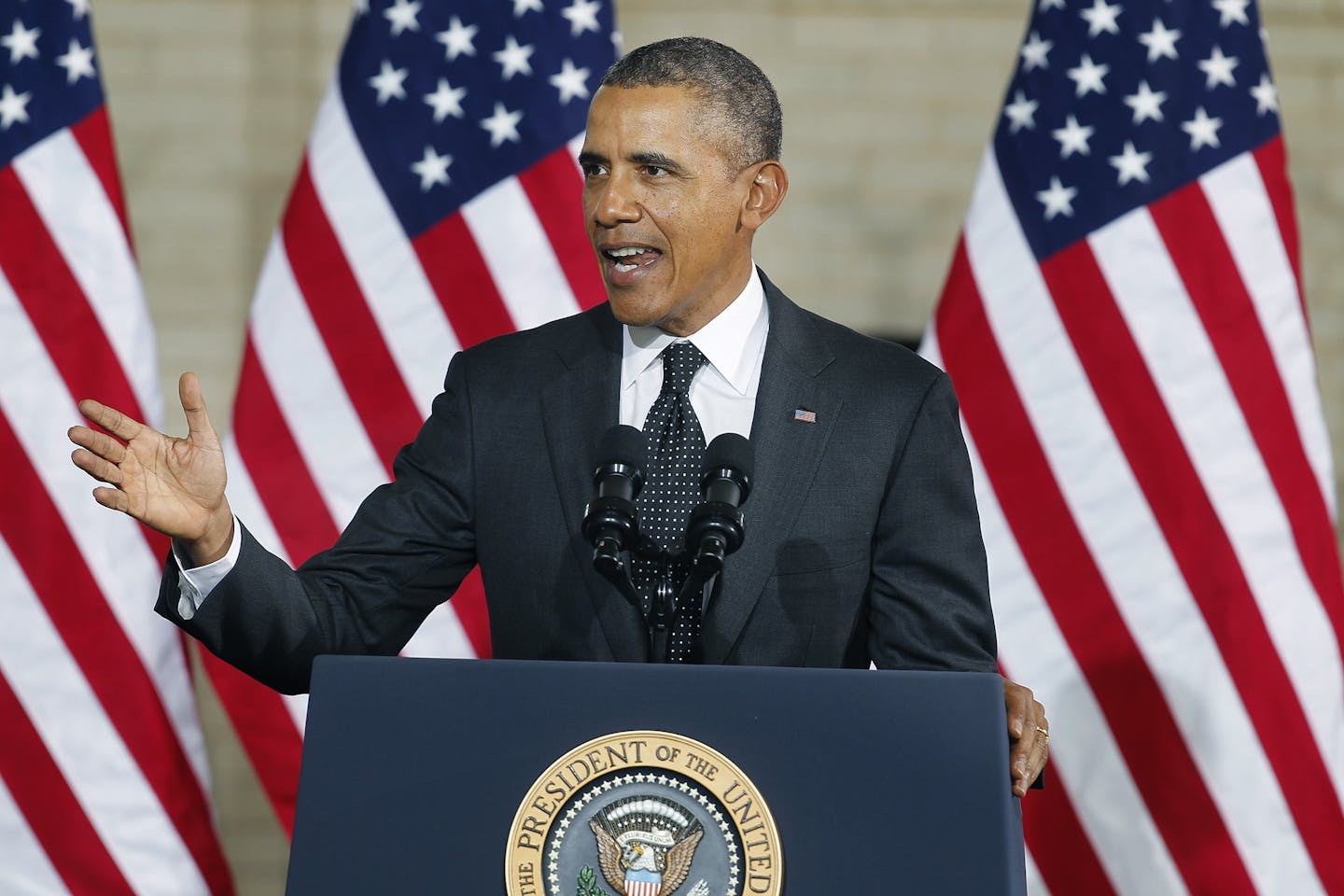 President Barack Obama spoke to a crowd at the Union Depot, Wednesday.